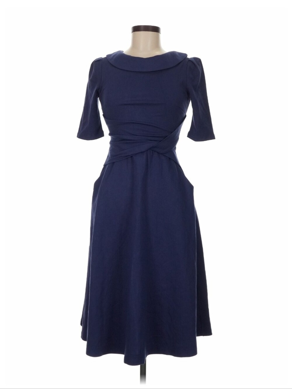 1950s Style Navy Cotton Dress